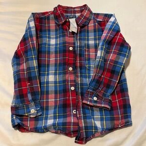 Oshkosh Toddler Boys Plaid Button up. Size 5